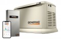 Generac Guardian 24kW Standby Generator System (200A Service Disc. + AC Shedding) w/ PWRview & Wi-Fi + 4 Inch Hurricane GenPad + Battery